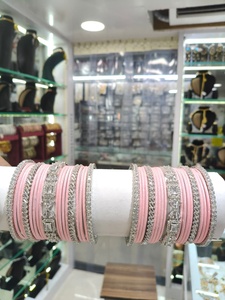 Juego de brazaletes de algodón con diamantes americanos para novias, chapados en plata, con cristales de imitación, brazaletes de lujo para mujer. - Product Image 1