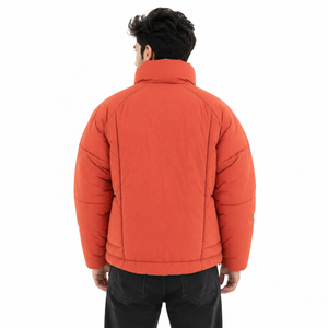 Men's Custom Puffer Jacket Stand Collar Zipper Closure Windproof Casual Winter Men's Jackets Polyester Wadding Thick Regular Fit - Product Image 3