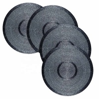 Nouvel arrivage de tapis de table 4 pièces en perles de verre, fabriqués à la main, modernes, avec plaque chargeur pour banquet de mariage, paillettes décoratives