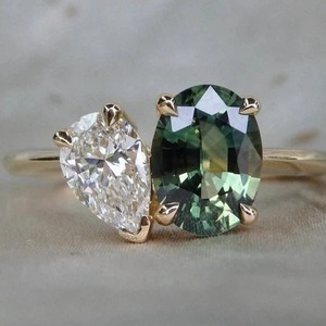 แหวนแต่งงานเซอร์คอนทรงรีสำหรับสตรีสีเงินแท้925รูปวงรีสำหรับผู้ทดสอบการตั้งค่ากรอบสำหรับใส่บัตรงานแต่ง - Product Image 3