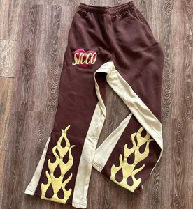 กางเกงขายส่งคุณภาพสูง ดีไซน์ลายเปลวไฟใหม่ เสื้อผ้าผู้ชาย กางเกงสตรีทแวร์ทรงบาน กางเกงผู้ชายและกางเกงขายาว กางเกงผู้หญิง 2026 - Product Image 4
