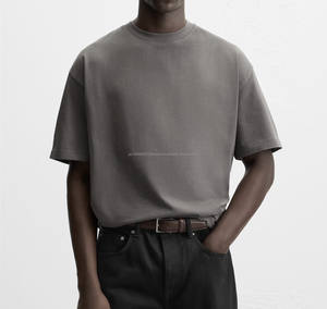 T-shirts personnalisés en gros pour hommes, unis, brodés, sérigraphiés, vierges, coupe oversize, grammage lourd - Product Image 5