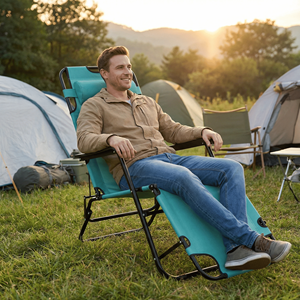 Sedia Reclinabile Portatile 2-in-1, Comoda Sedia Pieghevole da Esterno con Design Allungato - Product Image 3