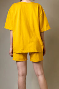 T-shirts et shorts décontractés en fibre de bambou de haute qualité, lavés, 275g, coupe ample, vierges, pour hommes et femmes - Product Image 2