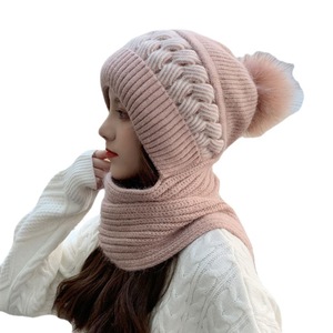 Gorros de Lana con Logotipo Personalizado, Bordado 3D y Pedrería, con Bufanda y Pompón de Peluche, Gorro Cálido de Invierno para Hombre y Mujer - Product Image 2