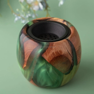 Hot Sale Sky Blue & Wood Resin Bakhoor Burner Mini Bukhoor Burner Wood for Wedding Gift Incense Burner Bakhoor <b>Made</b> in Indfia - Product Image 3