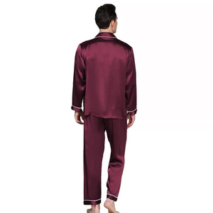 Superbe ensemble de pyjama en satin de luxe personnalisé 2026 pour homme, 100 % soie, vêtements de détente, vêtements de nuit - 2 pièces en soie - Product Image 3