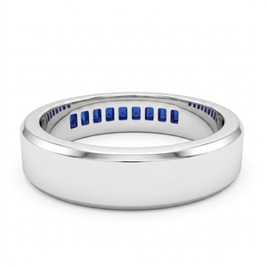 Anillo de Boda de Lujo con Diamante Cultivado en Laboratorio, Corte Princesa, en Platino PT950 - Product Image 4