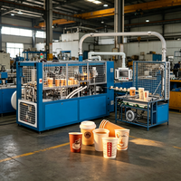 Máquina Inteligente de Control PLC para Formar Vasos de Papel, Línea de Producción de Vasos Desechables de Pared Simple