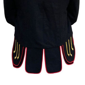 เสื้อแจ็คเก็ตแบ็กไปเปอร์แบบดับเบิ้ลสำหรับวงโยธวาทิต ตกแต่งด้วยเชือกเงิน กระดุม และแถบสีขาว คุณภาพพรีเมียม มีจำหน่าย - Product Image 5