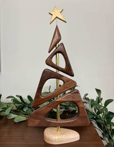 Juego de renos plateados de metal de diseño moderno con base de madera para árbol de Navidad, objetos decorativos para decoración navideña del hogar. - Product Image 6