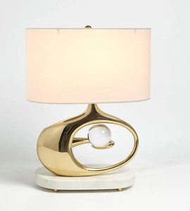 Modern gold <b>table</b> lamp with marble base designer <b>table</b> lamp with glass ball accent luxury <b>bedside</b> lamp for bedroom decorative - Product Image 4