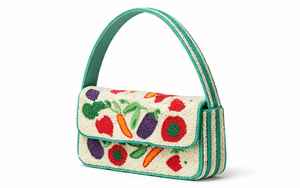 Bolso de Mano de Lujo Hecho a Mano con Cuentas de Perlas, Diseño Colorido con Motivos de Comida, Correa de Anillo Bordada Artesanal Premium para Mujer - Product Image 3