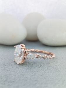D'VINS JEWELS IGI Certified 14K Solid Gold <b>Rose</b> Gold Oval Cut Diamond Engagement Ring Prong Setting Classic Women's Fine Jewelry - Product Image 5