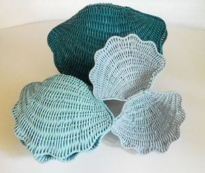 Vintage Style Rattan Shell Shape Storage Basket Handmade Decorative <b>Trinket</b> <b>Box</b> for Home Organization - Product Image 4