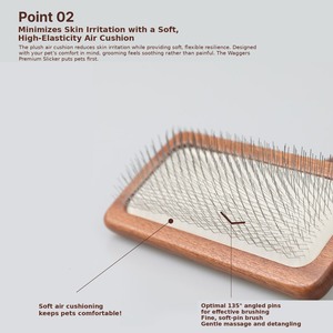 Pet Hair Remover Wooden Slicker <b>Brush</b> wooden pet tools pet grooming <b>brush</b> features grooming comb easy to use pet care tools - Product Image 2