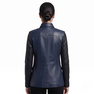 Custom Brand <b>Women</b> Leather Blazer Premium Genuine Coat <b>Women</b> Full Sleeve Down button Leather Blazer <b>Jackets</b> - Product Image 2