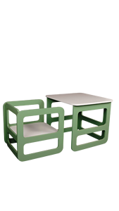 Ensemble table et chaises modernes en bois pour enfants avec rangement, bleu et blanc, pour la zone de jeux de la chambre des enfants - Product Image 6