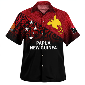 <b>Men's</b> <b>Red</b> Papua New Guinea Bird of Paradise Print Hawaiian Vacation <b>Shirt</b> Short Sleeve Turn-Down Collar - Product Image 4