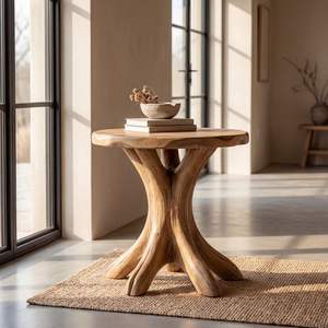 Mesa Auxiliar Compacta de Madera Diseñada para Espacios Pequeños, Apartamentos y Dormitorios, que Ofrece Utilidad sin Ocupar Mucha Superficie - Product Image 5