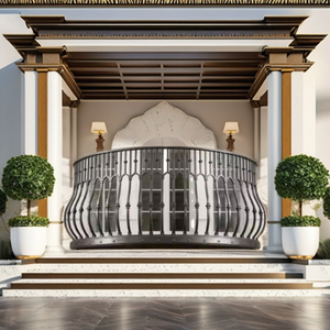 Barandillas de Escalera y Balcón de Hierro Forjado Modernas y Personalizadas con Acabado con Recubrimiento en Polvo para Uso en Exteriores, Resistentes al Agua y al Óxido - Product Image 1