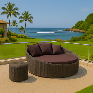 Cama Solar para Jardín y Piscina con Elegante Tumbona Redonda, Creando un Refugio de Relajación al Aire Libre Perfecto - Product Image 4