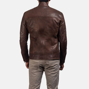 Design Your Own Leather Fashion Zipper Winter Jacket High Quality <b>Men</b> Outdoor Real Leather Jacket for <b>Men</b> - Product Image 3