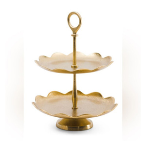 Modern Round Metal Cake Stand with Matte Finish and Strong Base for Contemporary Dessert Styling - Product Image 1