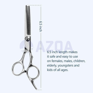 Tijeras Profesionales de Acero Inoxidable para Adelgazar el Cabello, de Doble Cara, con 30 Dientes, Cuchillas Afiladas, Tornillo Ajustable y Reposa Dedos - Product Image 3