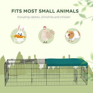 Recinto per Animali Domestici in Acciaio Verde 73 Green con Chiusura a Bottone, per Interni/Esterni, con Tetto per Piccoli Animali, per Conigli e Galline, Utilizzo in Soggiorno - Product Image 6