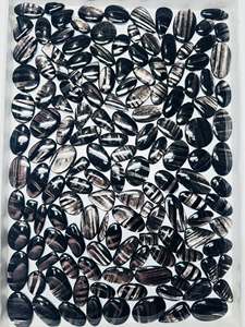 Wholesale Natural Hypersthene Loose Gemstone Healing Crystal Cabochon 20-35mm Black <b>Silver</b> Handmade for Jewelry Home Decoration - Product Image 3