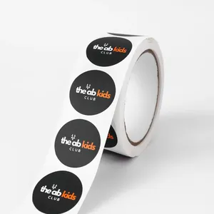 Etiquetas Adhesivas Circulares Personalizadas con Logotipo, Impresas con UV en Vinilo Resistente al Agua, Etiquetas Redondas Resistentes y Legibles para Empaque de Hamburguesas - Product Image 1