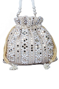 Pochette de femmes faite à la main avec fil brodé sur tout le pourtour, cadeaux de mariage, cadeaux de retour indiens - Product Image 2