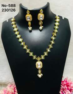 Premium Quality <b>Gold</b> Plated Trendy Traditional Wear <b>Necklace</b> <b>Set</b> with <b>Earrings</b> Tikka Wedding Gift Collection Women - Product Image 5