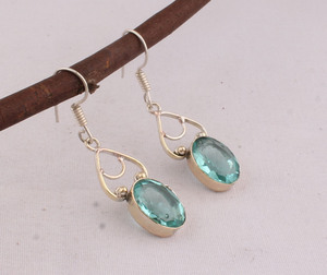 Natural Lapis Lazuli Drop Earrings 925 Sterling Silver Vintage Style Party Jewelry for Women's/Unisex - Product Image 6