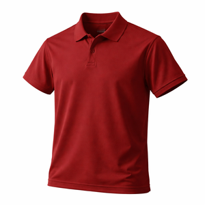 Camiseta Polo Roja Lisa con Logotipo Personalizado Bordado, Camiseta Polo para Hombre, Proveedor de Fábrica al por Mayor - Product Image 3