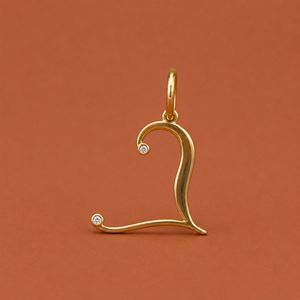 Pendentif Lettre Initiale Cursive en Argent S925 Sertie de Moissanite - Product Image 4