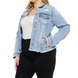 Chaqueta Vaquera para Mujer Talla Grande, Tela Personalizable, Venta al por Mayor, Muestra Gratuita, Mejor Calidad - Product Image 5