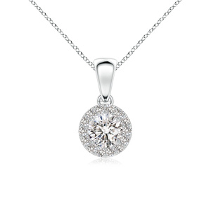 จี้เพชรทรงกลมแบบ Halo ที่ได้รับการรับรองจาก IGI สำหรับผู้หญิง ทอง 10K 14K 18K เงิน 925 935 เครื่องประดับชั้นดี - Product Image 2