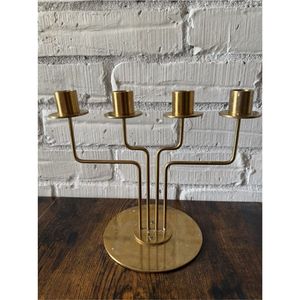 Modern Gold Metal Candelabra 4Arm <b>Candle</b> <b>Holder</b> Luxury Table Centerpiece Wholesale Event Wedding Home Decor Tabletop CandleStand - Product Image 1