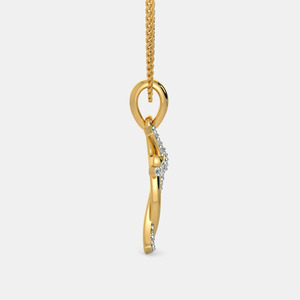 Collier pendentif croix torsadée en or jaune avec diamant de laboratoire - Product Image 2