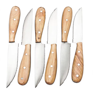 Juego de 6 Cuchillos para Pan Jexa con Hojas Dentadas de Acero Inoxidable, Mangos de Madera, Ecológicos, Ambidiestros, Acabado Satinado - Product Image 3