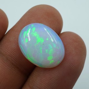 Ethiopian <b>Honey</b> Comb Opal Gemstone: 6.20ct Oval Cabochon for Jewelry - Product Image 5