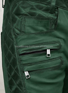 Pantalones de Cuero Vacuno Genuino Estilo Motero para Hombre, Casuales, de Alta Calidad, Color Negro, con Cordones, Estilo Occidental Americano - Product Image 3