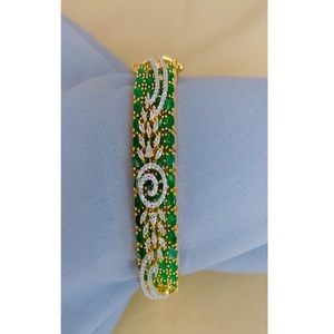 Trendy Stylish Premium Quality CZ Gold Finish Bracelet for Women Girls AD Stones Zircon <b>Charm</b> Bracelet For Women - Product Image 1