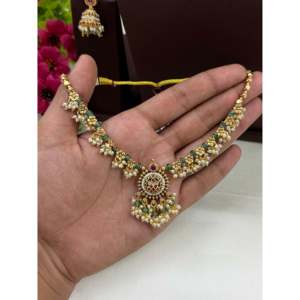 Indian Ethnic <b>Gold</b> Plated Bridal Necklace <b>Set</b> by Sunita Chorski - Product Image 2