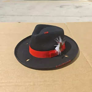 Sombrero Vaquero Clásico de Ala Ancha, Unisex, de Fieltro y Gamuza, Talla Personalizada, para Fiestas, Actividades al Aire Libre, Viajes, con Hebilla, para Adultos - Product Image 1