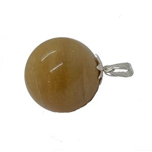 Colgante de Bola de Aventurina Amarilla Cristalizada Grabada, Colgante de Cristal de Moda de Gujarat - Para el Día de la Madre y Negocios - Product Image 3