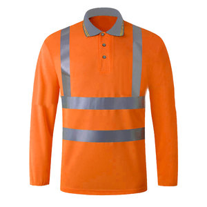 Vêtements de travail, sécurité, manches longues, réfléchissant, sécurité routière, polo de chantier par Star Crystal Enterprises - Product Image 3