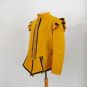 <b>Yellow</b> Woolen Doublet Jacket for Historical Reenactment Traditional Wholesale Outfits Custom Handmade - Product Image 2